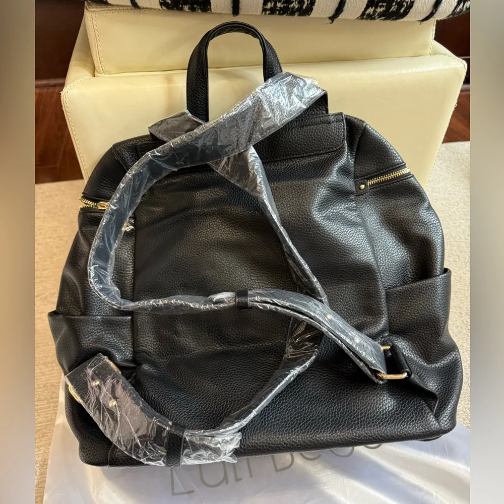 Luli Bebé Monaco Black Quilted Diaper Bag NWT